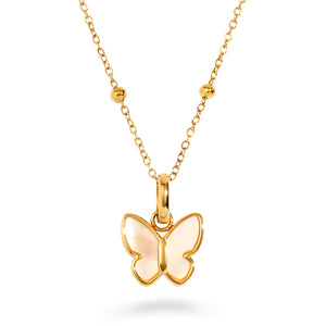 Pearl Butterfly Necklace (Gold)