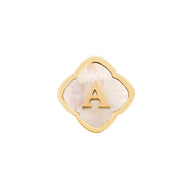 Rosette Pearl Clover Charms (Gold) - Initials