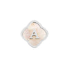 Rosette Pearl Clover Charms (Silver) - Initials