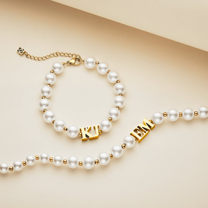 Lunar Pearl Initial Choker (Gold)