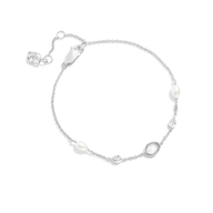 Modern Elegance Quartz & Pearl Bracelet (Silver)