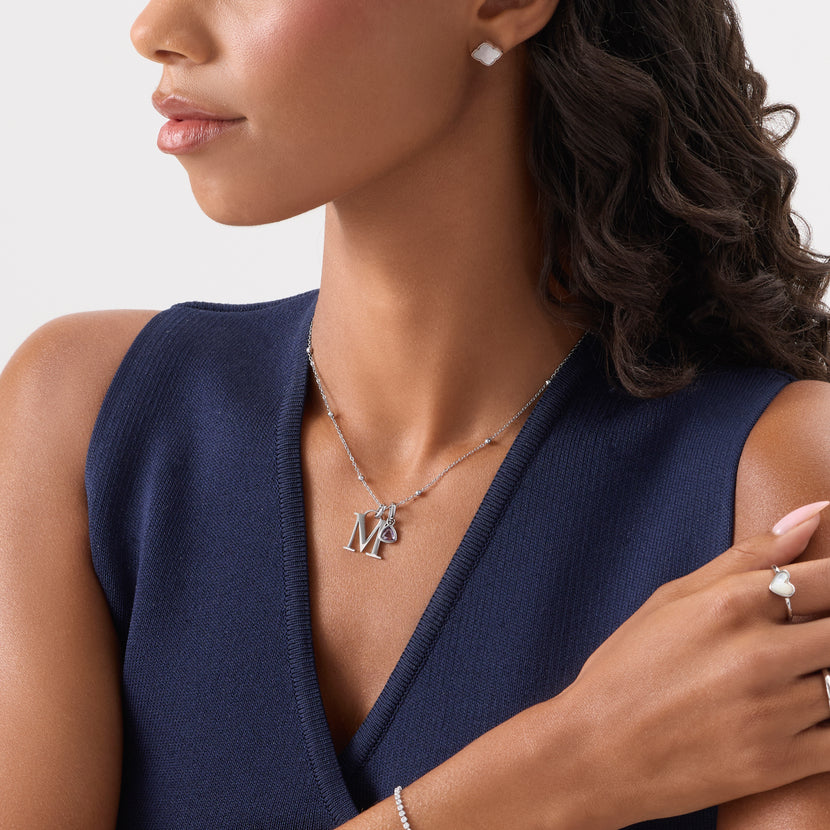 Droplet Birthstone Pendant (Silver)