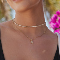 Bubble Initial Sphere Necklace (Gold)