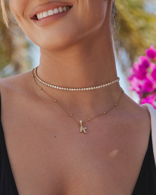 Bubble Initial Pendant (Gold)