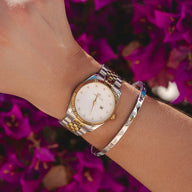 Crystal Heart Bangle (Silver)