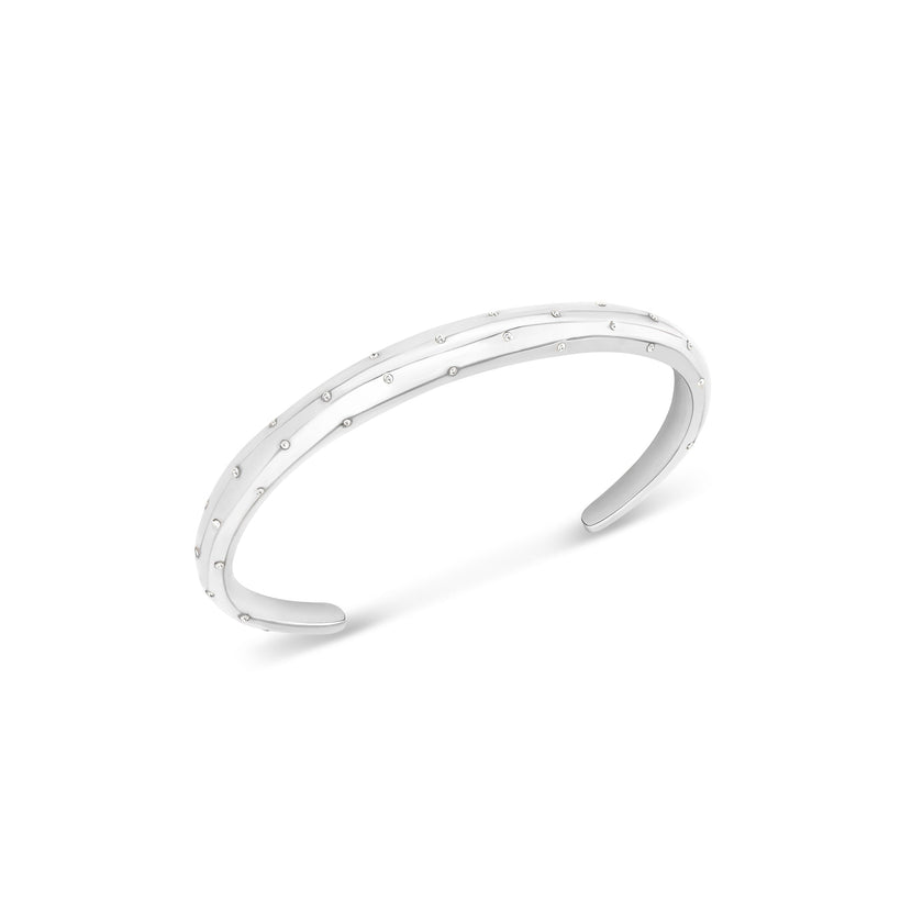 Polka Dot Crystal Bangle (Silver)