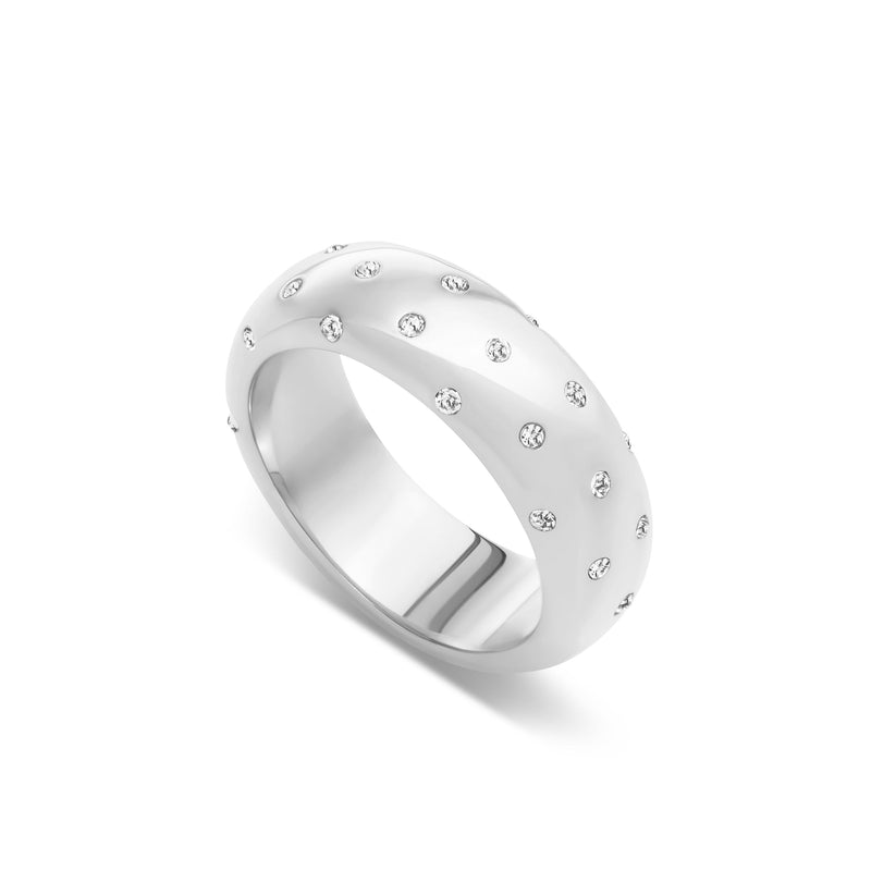 Polka Dot Crystal Ring (Silver)