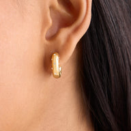 Polka Dot Crystal Hoop Earrings (Gold)