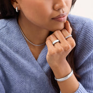 Polka Dot Crystal Ring (Silver)