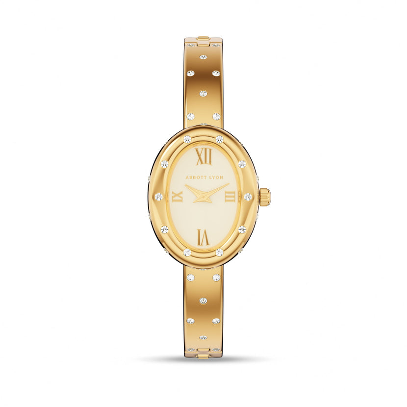 Polka Dot Crystal Watch (Gold)