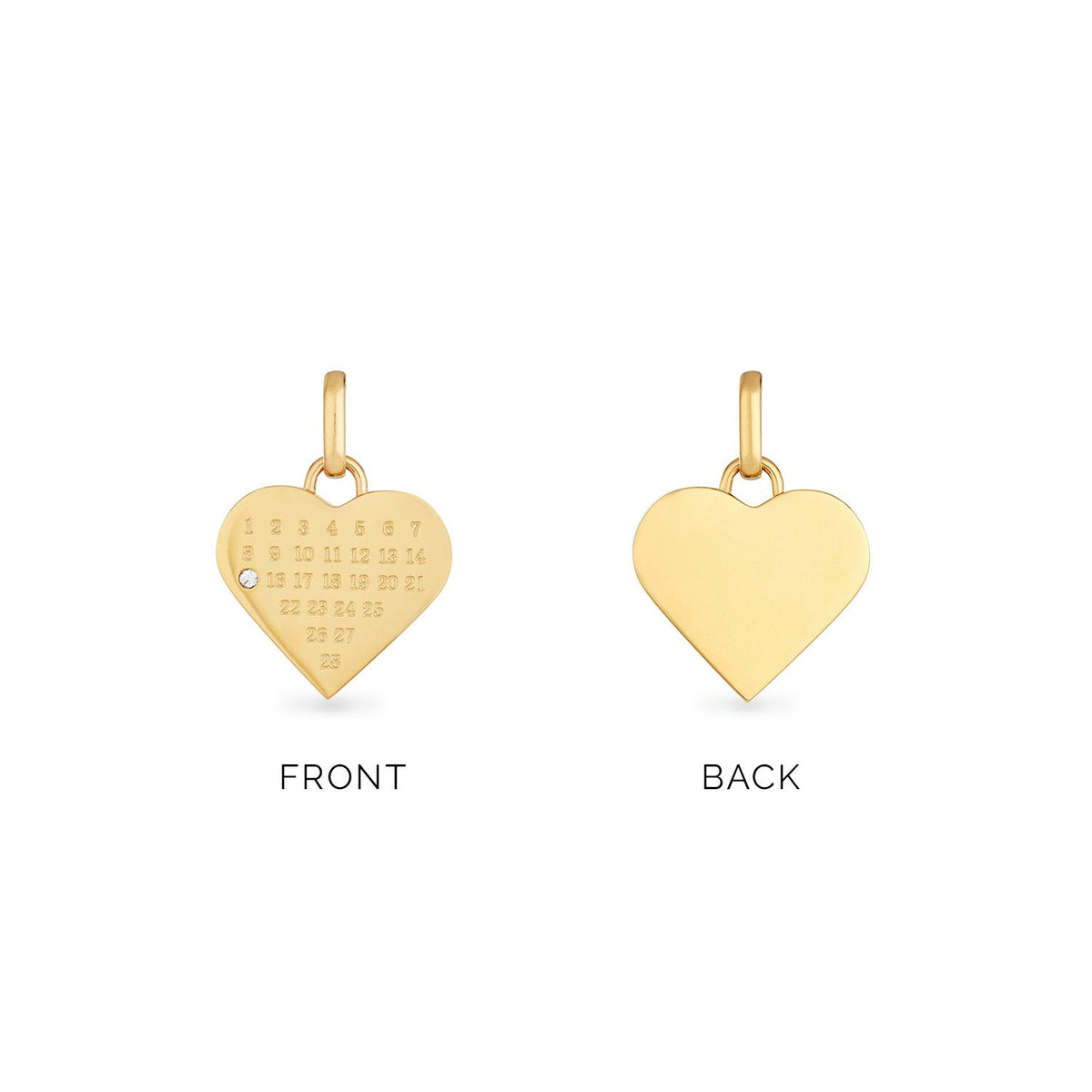 Custom Calendar & Fingerprint Heart Necklace