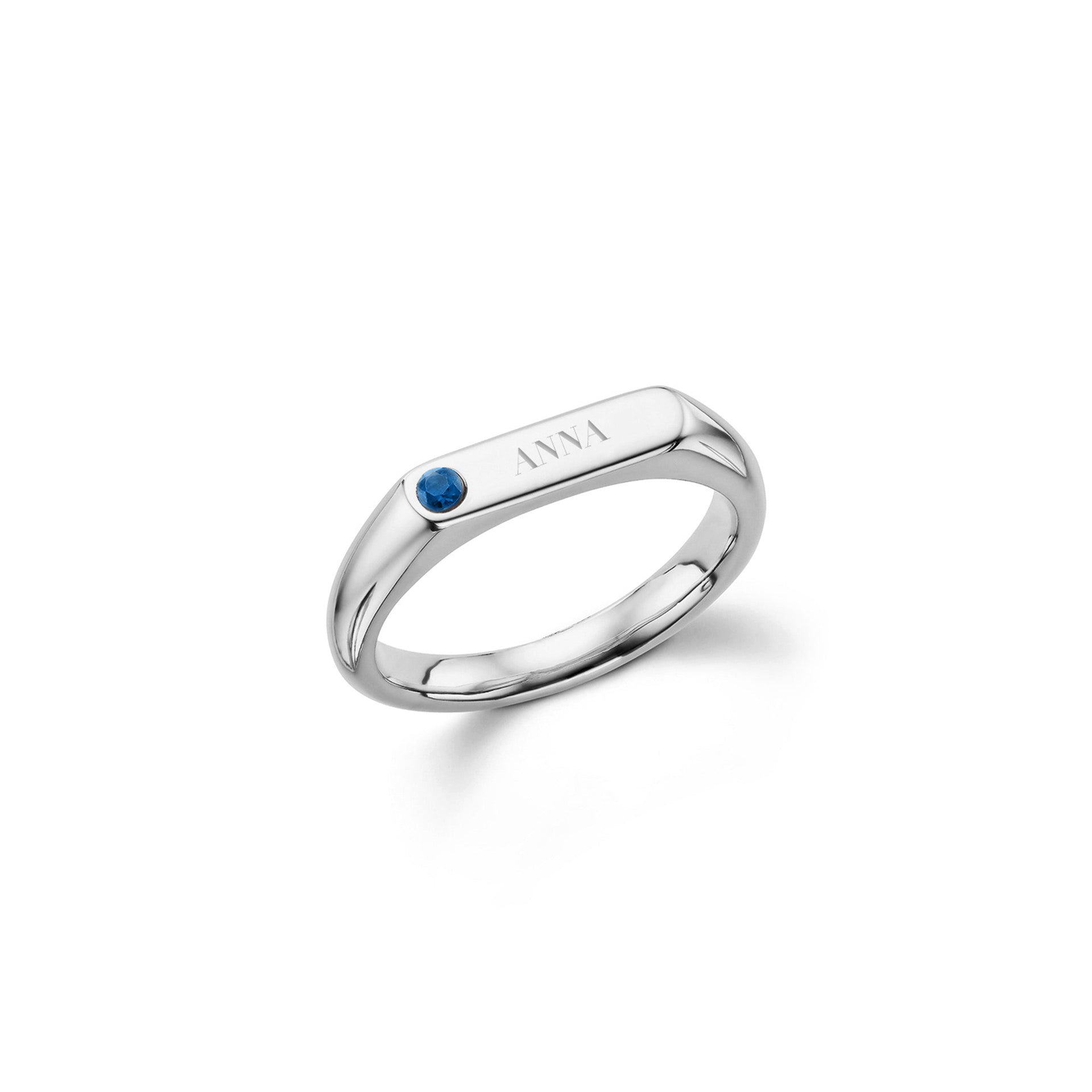 Birthstone Signet Custom Name Ring