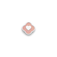 Rose Quartz Clover Charms (Silver) - Plain