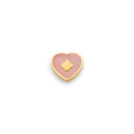 Black Enamel Heart Charms (Gold) - Plain