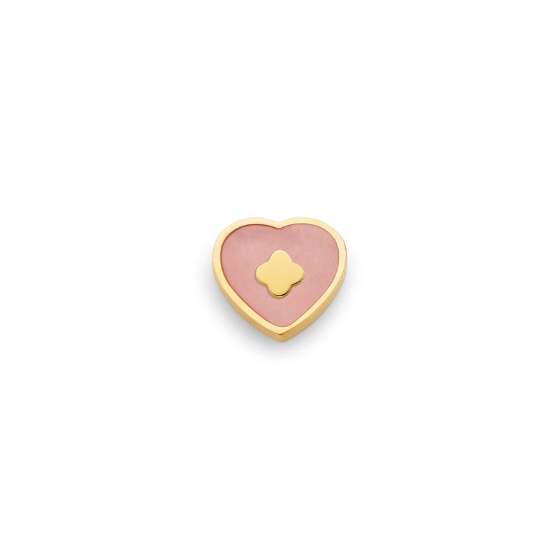 Black Enamel Heart Charms (Gold) - Plain
