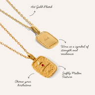 Talisman Token Birthstone Necklace (Gold)