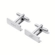 Men's Rectangular Engravable Cufflinks (Silver)