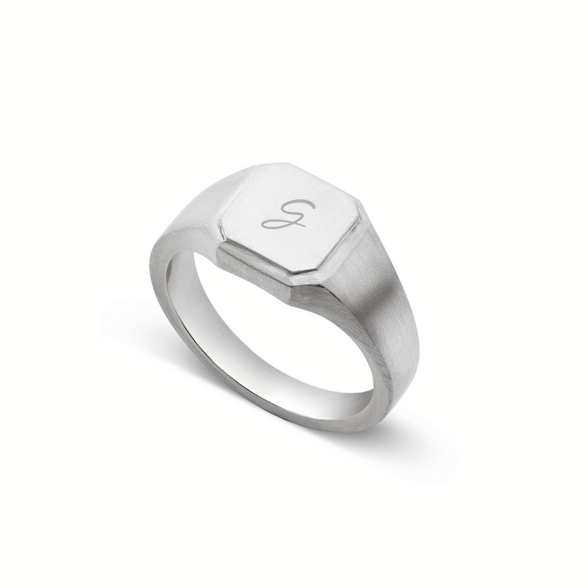 Men's Squared Signet Ring (Silver)
