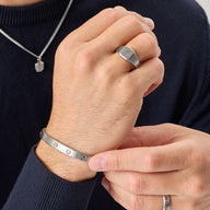 Men's Rivet Cuff Bangle (Silver)