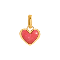 Fuchsia Quartz Heart Pendant (Gold)