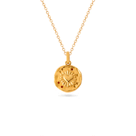 Talisman Flaming Heart Birthstone Necklace (Gold)