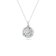 Talisman Flaming Heart Birthstone Necklace (Silver)