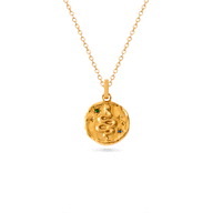 Talisman Snake Birthstone Necklace (Gold)