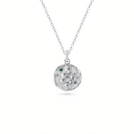 Talisman Snake Birthstone Necklace (Silver)