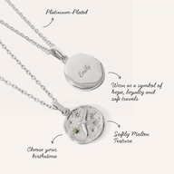Talisman Swallow Birthstone Necklace (Silver)