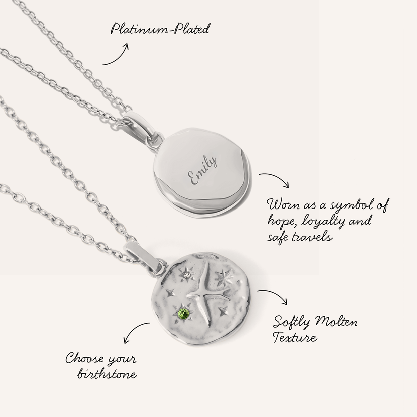 Talisman Swallow Birthstone Necklace (Silver)