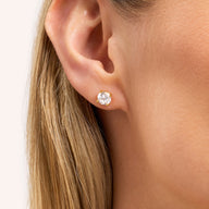 Round Solitaire Stud Earrings 1ct (Gold)