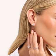 Round Solitaire Stud Earrings 1ct (Silver)