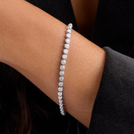 Bezel Set Tennis Bracelet (Silver)