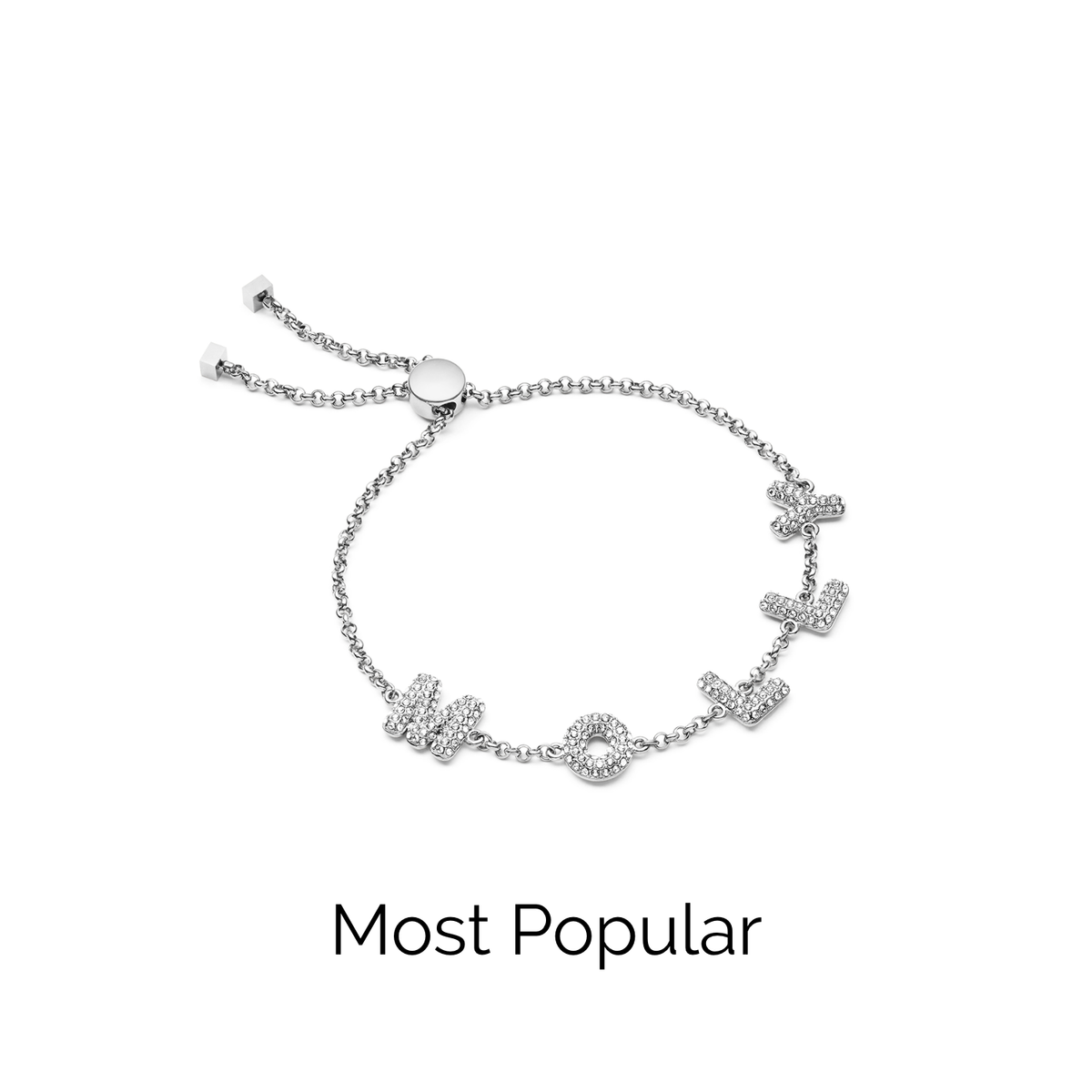 Spotlight Pave Bubble Name Bracelet