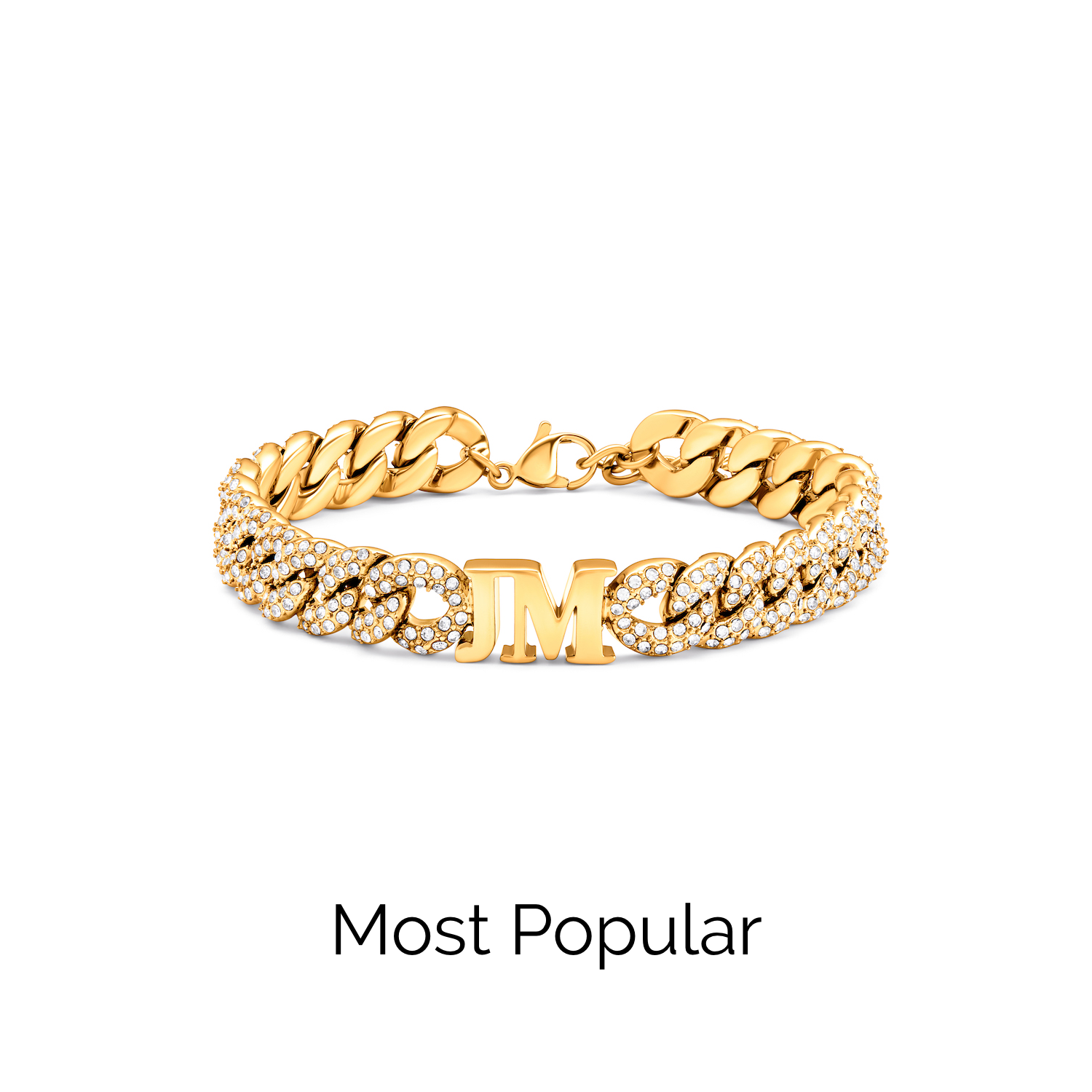 Pavé Initial Curb Bracelet