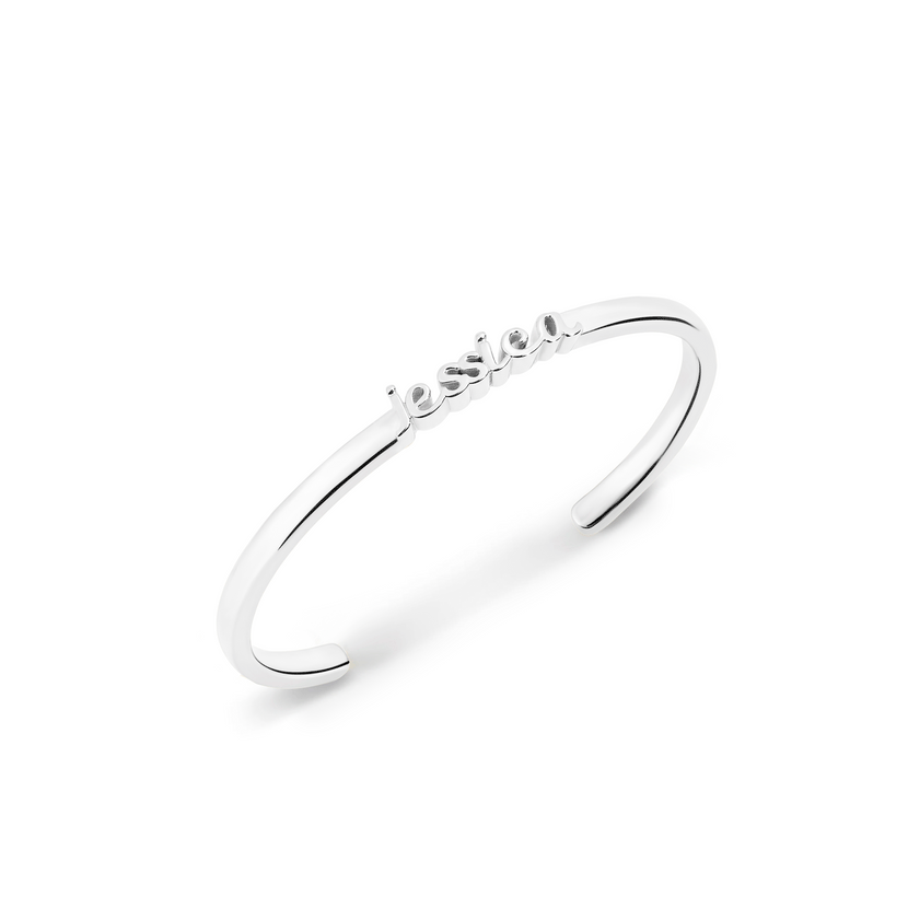 Script Name Cuff Bangle (Silver)