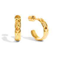 Quilted Hoop Earrings (Gold) Ships on 5th December