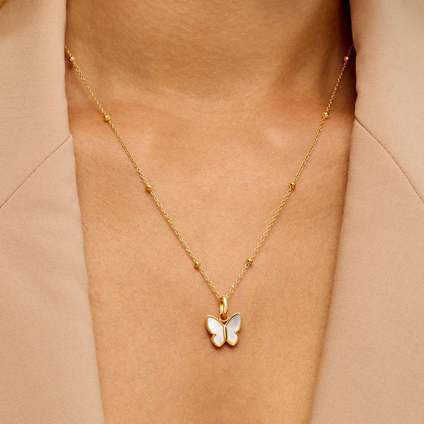 Pearl Butterfly Pendant (Gold)
