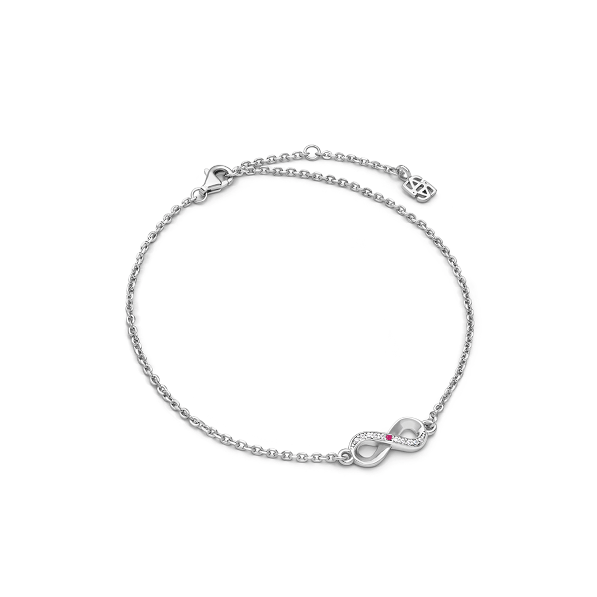 Birthstone Infinity Bracelet (Silver) - Main Image