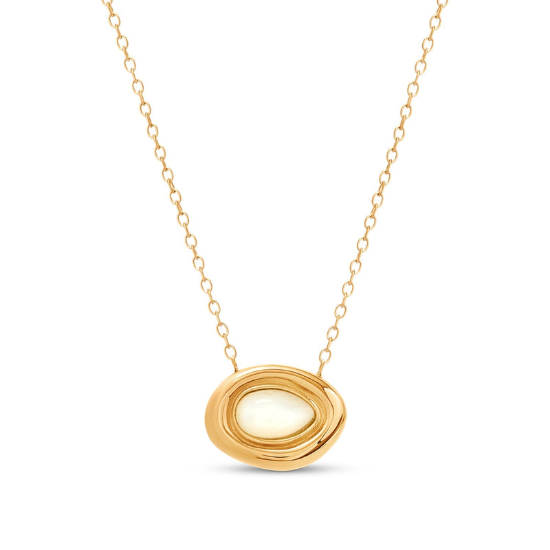 Pearl Molten Necklace (Gold)