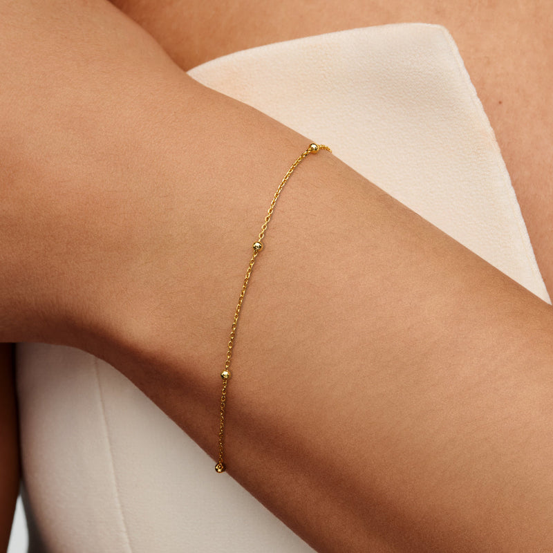 Fine Sphere Chain Bracelet (Gold)