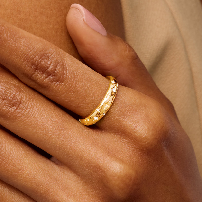 Moon and Back Ring (Gold)