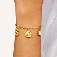 Custom Hanging Ocean Charm Bracelet (Gold)