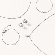 Initial & Pearl Bracelet Set (Silver)