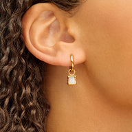 Molten Moonstone Huggie Earrings (Gold)