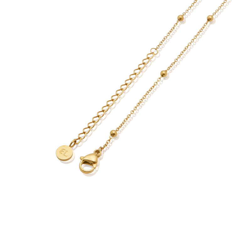Birthstone Signature Name Necklace (Gold)