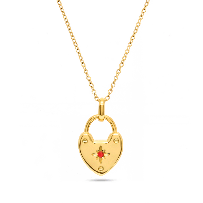 Mini Photo Love Locket Necklace (Gold)