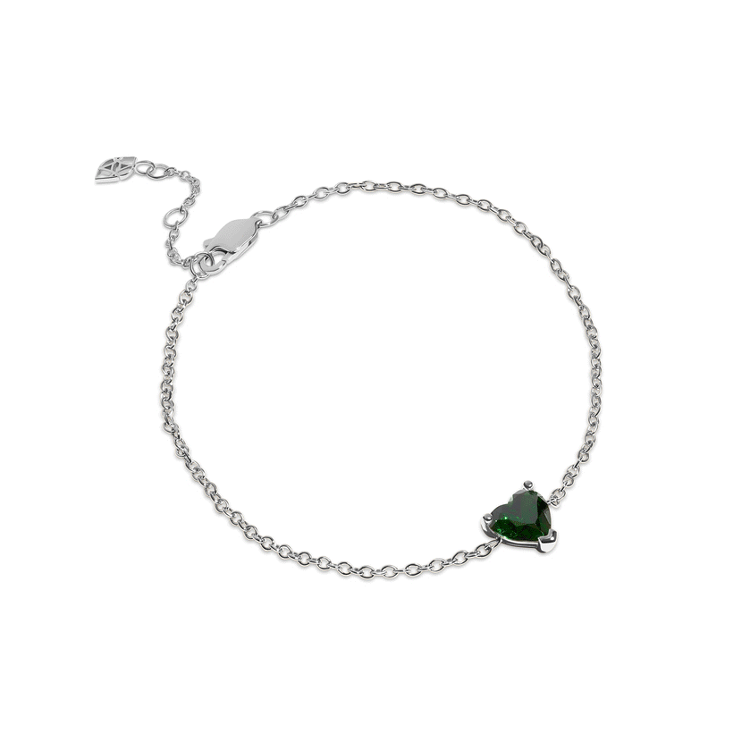 Birthstone Heart Legacy Bracelet 1ct (Silver)