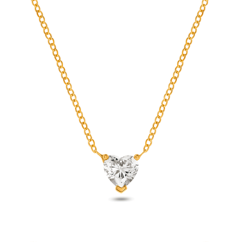 Heart Birthstone Legacy Necklace 1ct (Gold)