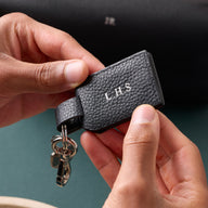 Men's Leather Photo Keyring (Black)